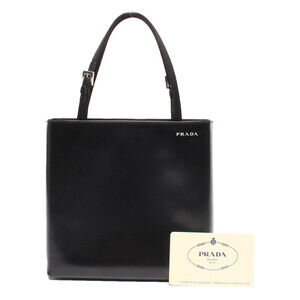 Prada Re Edition 1995 patent leather tote structured black handbag